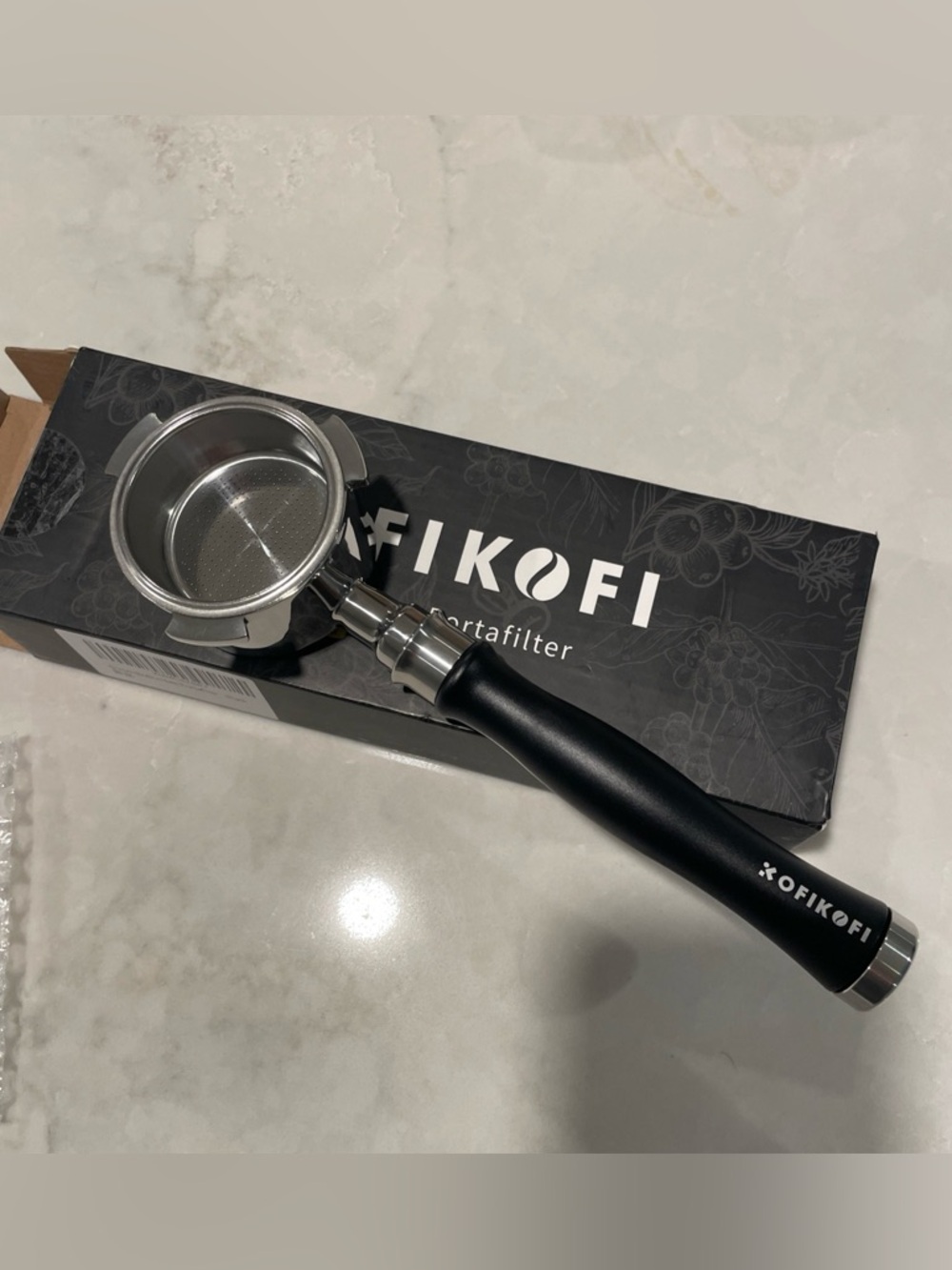 OFIKOFI Portafilter - Black Handle Stainless Steel Basket - 51 mm